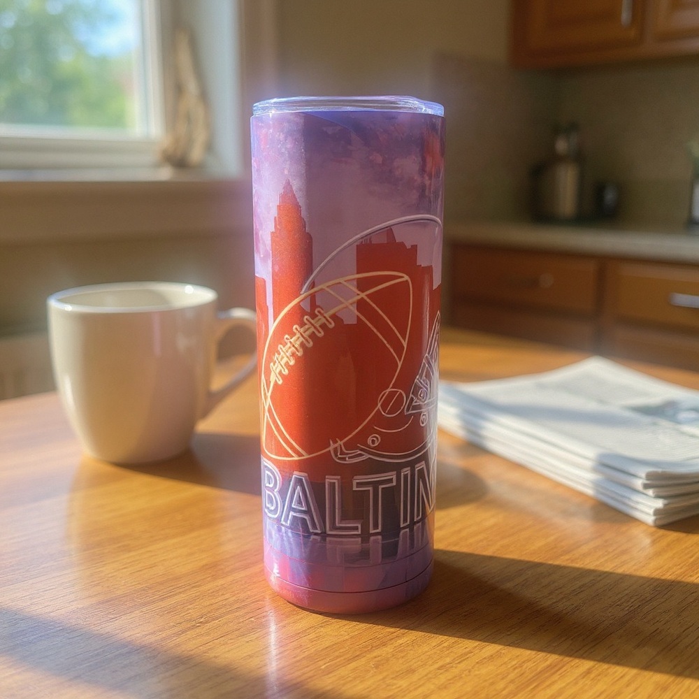 Baltimore Ravens Skyline Tumbler - Purple and Orange